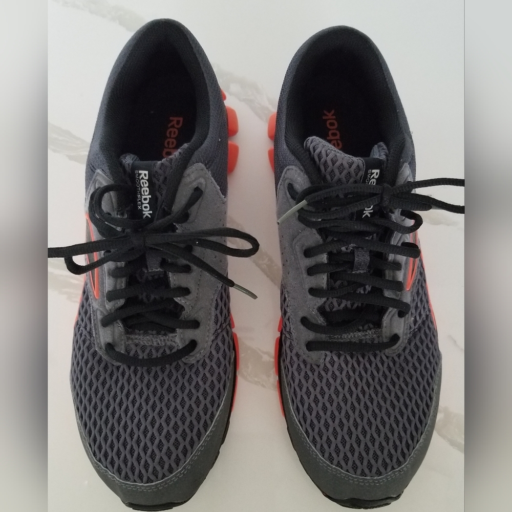 Reebok Men's Gray and Orange Athletic Running Sneakers